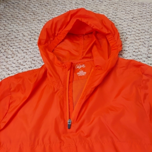 City Streets Windbreaker Orange Outdoors Hunting Sports Athletic Sz XL 1/4 Zip - Picture 2 of 10
